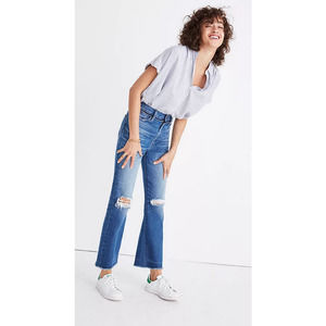 MADEWELL Retro Crop Bootcut Jeans Distressed Knee-Rip Edition G7216 Size 26